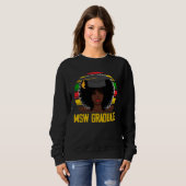 Sweatshirt Black Queen MSW Social Work Retro Afro Masters Gra (Devant entier)