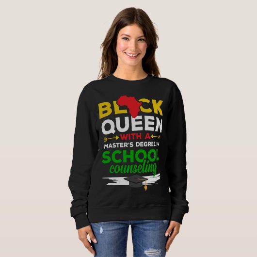 Sweatshirt Black Queen MSW Social Work Successful Masters Gra (Devant entier)