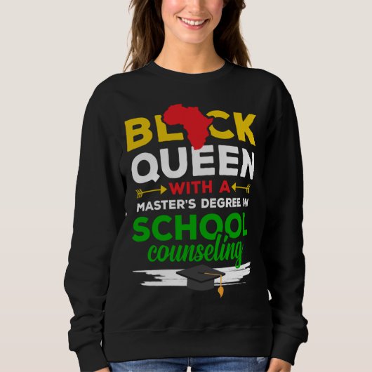 Sweatshirt Black Queen MSW Social Work Successful Masters Gra (Devant)