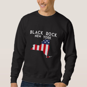 Sweatshirt Black Rock New York USA State America Travel New Y