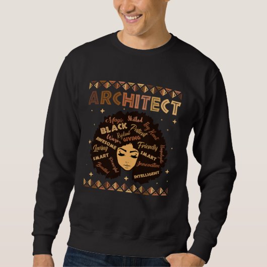 Sweatshirt Black Smart Architect Afro Hair Melanin African Am (Devant)