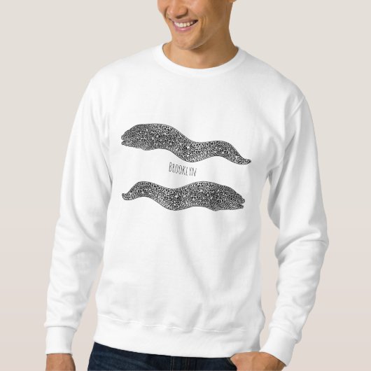 Sweatshirt Black spotted moray eel cartoon (Devant)