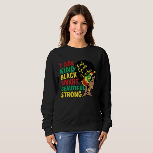 Sweatshirt Black Third Grade Teacher African American 3rd Gra (Devant entier)