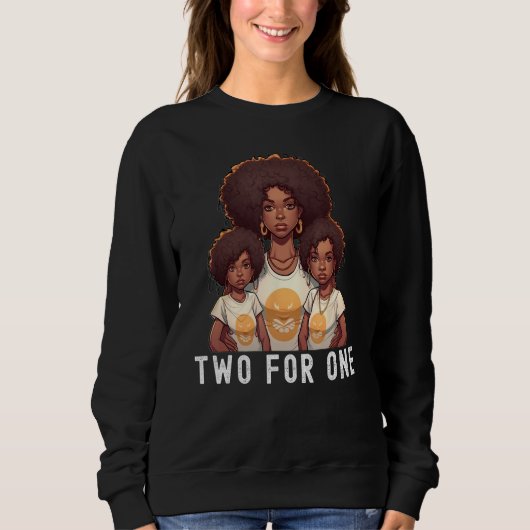 Sweatshirt Black Twin Dad Fathers Day Two for one  Quote (Devant)