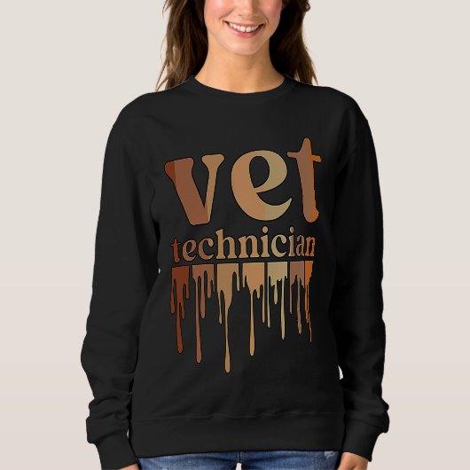 Sweatshirt Black Vet Technician African American Veterinary T (Devant)