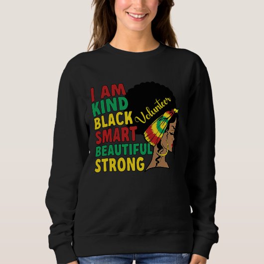 Sweatshirt Black Volunteer African American Voluntary Worker (Devant)