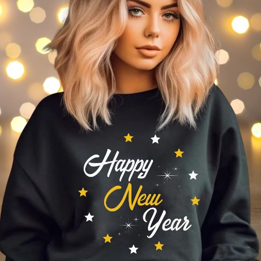 Sweatshirt Black White & Gold Bonne année
