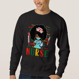Sweatshirt Black Women African American Nurse Black History M