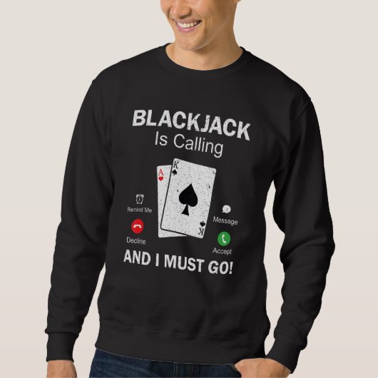 Sweatshirt BlackJack Gambling 21 Blackjack (Devant)