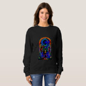 Sweatshirt Blacklight Dj Astronaut Jouer De La Musique Espace (Devant entier)
