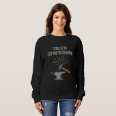 Sweatshirt Blacksmith Outils Blacksmier Hammer Anvil Noirs (Devant entier)