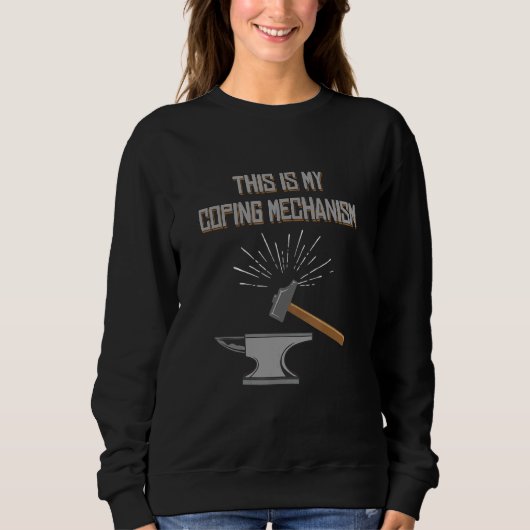 Sweatshirt Blacksmith Outils Blacksmier Hammer Anvil Noirs (Devant)