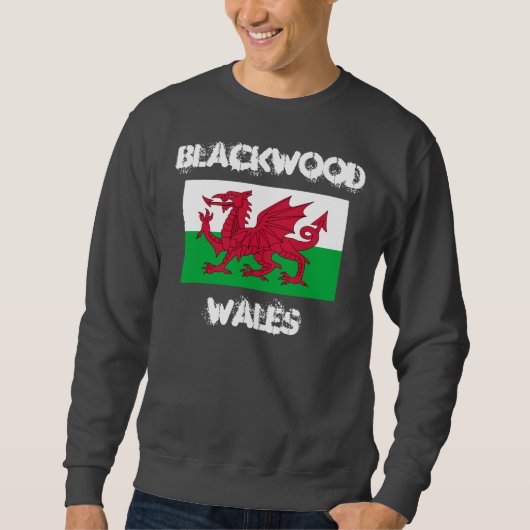 Sweatshirt Blackwood, Pays de Galles avec drapeau gallois (Devant)