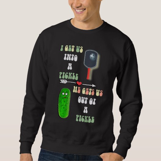 Sweatshirt Blague de pickleball couple de pickle (Devant)
