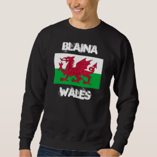 Sweatshirt Blaina, Pays de Galles avec drapeau gallois