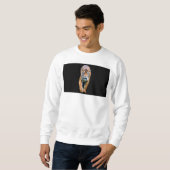 Sweatshirt blanc de base masculin marche tigre (Devant entier)