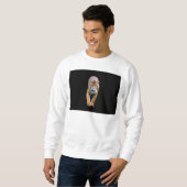 Sweatshirt blanc de base pour hommes marche Tiger  (Devant entier)