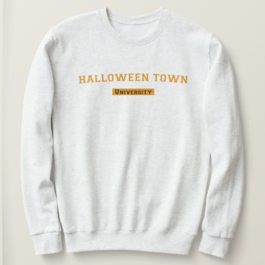 Sweatshirt blanc de l'université d'Halloween (Design devant)