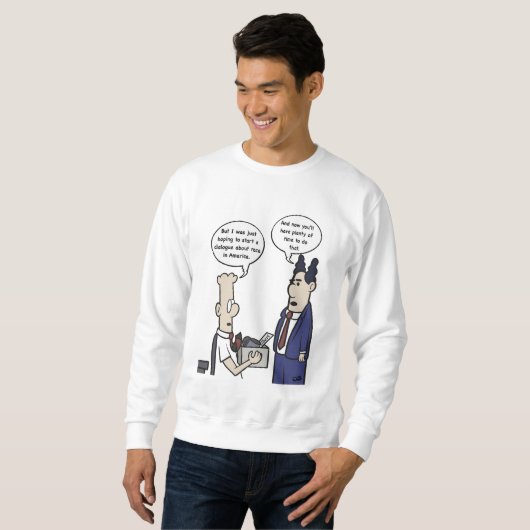 Sweatshirt blanc de Rant Cartoon (Devant entier)