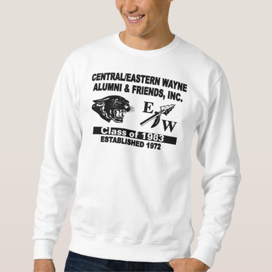 Sweatshirt blanc Panther et EW (Devant)