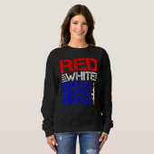 Sweatshirt Blanc Rouge Et Pew Pew Pew (Devant entier)