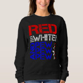 Sweatshirt Blanc Rouge Et Pew Pew Pew (Devant)