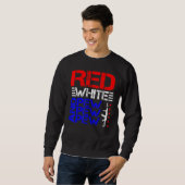 Sweatshirt Blanc Rouge Et Pew Pew Pew (Devant entier)