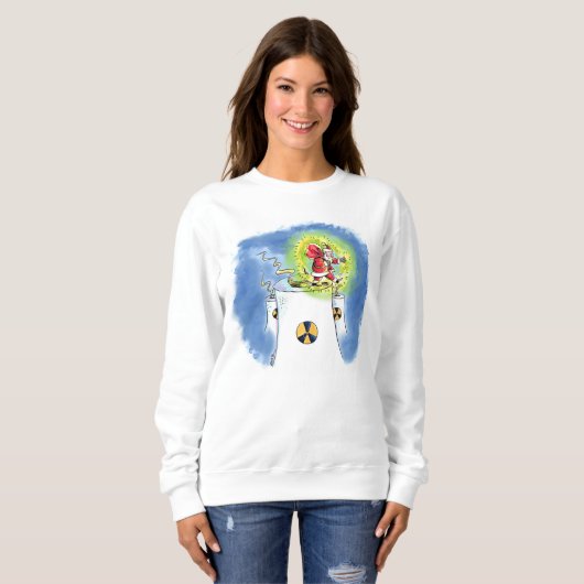 Sweatshirt blanche de Santa Claus (Devant entier)