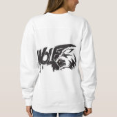 Sweatshirt blanche féminine avec un score agressif (Dos)