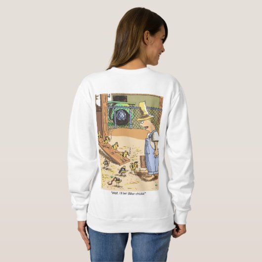 Sweatshirt blanche femme motards retour (Dos entier)