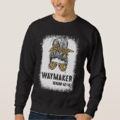 Sweatshirt Bleached Blessed Maman Messy Bun Waymaker Isaiah 4 (Devant)