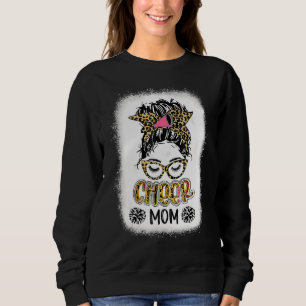 Sweatshirt Bleached Cheer Maman Empreinte de léopard Messy Bu