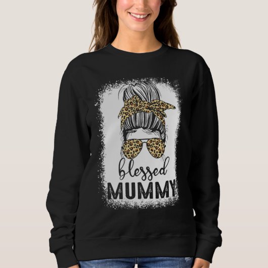 Sweatshirt Bleached Christian Maman Messy Bun Blessé maman Mo (Devant)