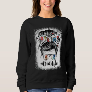 Sweatshirt Bleached Didi Life Hockey Fête des mères Messy Bun