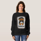 Sweatshirt Bleached Football Stepmom Life Messy Bun Mothers D (Devant entier)