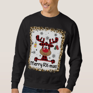 Sweatshirt Bleached Joyeux RX-Mas Reindeer Noël Pharmacie