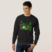 Sweatshirt Bleached LOVE St Patricks Day Gnomes Shamrock For  (Devant entier)