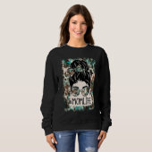 Sweatshirt Bleached Mom Life Western Cowhide Messy Bun Mother (Devant entier)