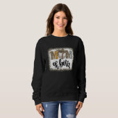 Sweatshirt Bleached Mom Of Both Leopard Baseball Mom Softball (Devant entier)