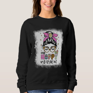 Sweatshirt Bleached One Hoppy Mayor Bunny Pâques Jour
