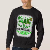 Sweatshirt Bleached Shenanigans Squad St Patrick's Day Gnomes (Devant)