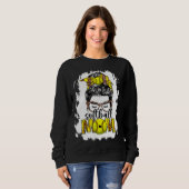 Sweatshirt Bleached Softball Mom Game Day Messy Bun Leopard P (Devant entier)