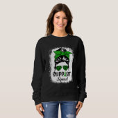 Sweatshirt Bleached Support Messy Bun Cerebral Palsy CP Aware (Devant entier)