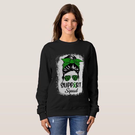 Sweatshirt Bleached Support Messy Bun Cerebral Palsy CP Aware (Devant entier)