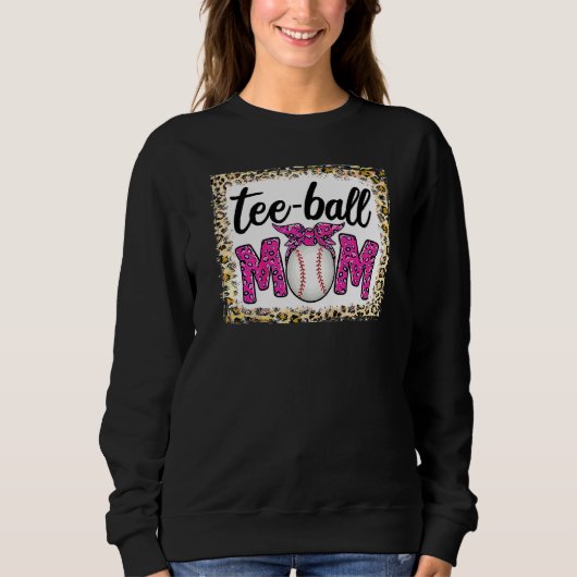 Sweatshirt Bleached Teeball Maman Leopard Teeball Maman Mère (Devant)