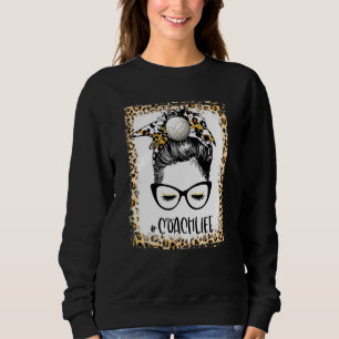 Sweatshirt Bleached Volleyball Coach Girl Messy Bun Jour