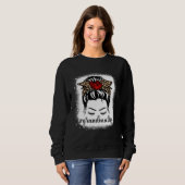 Sweatshirt Bleaches Grandma Life Messy Bun Leopard Print Moth (Devant entier)