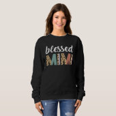 Sweatshirt Blessed Mimi Cute Leopard Print (Devant entier)