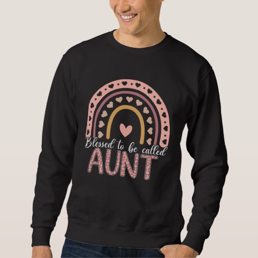 Sweatshirt Blessed To Be Called Aunt Leopard Rainbow Cute Mom (Devant)