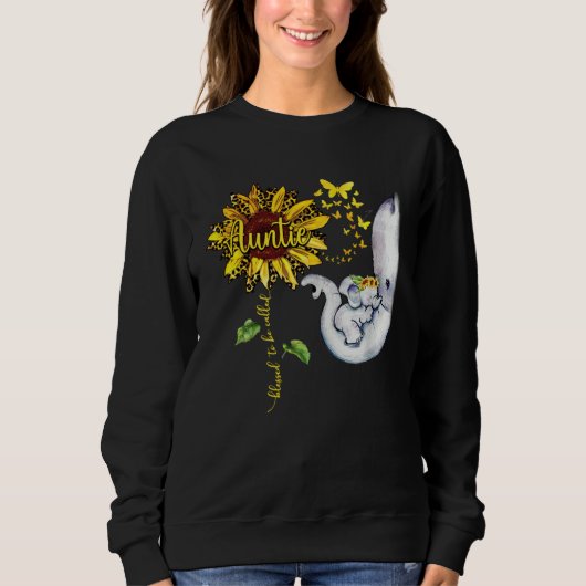 Sweatshirt Blessed To Be Called Auntie Elephant Sunflower (Devant)